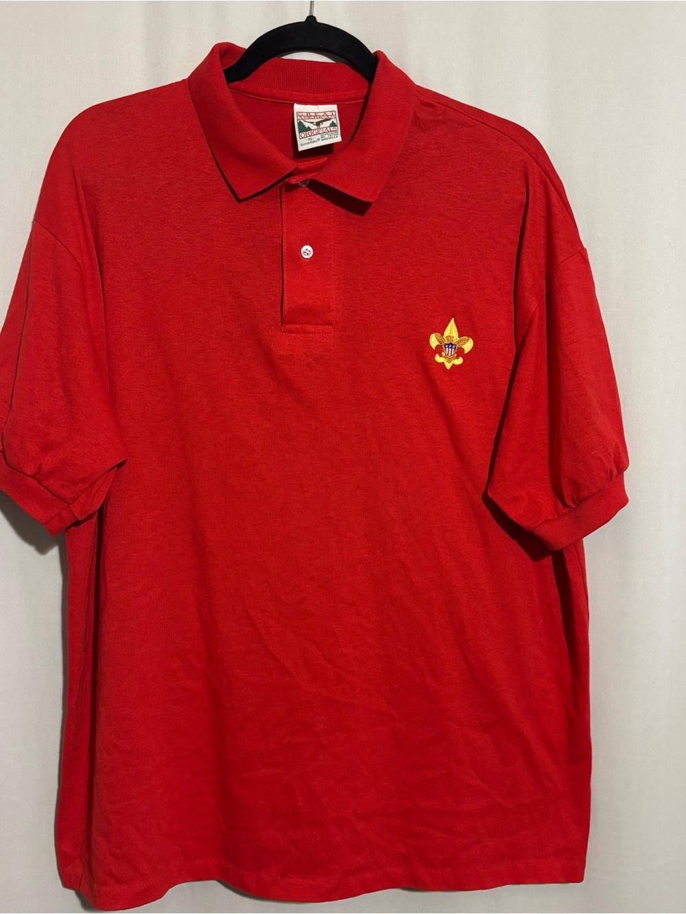 Great American Originals XL Red Short-Sleeve Polo Shirt with Embroidered Scout